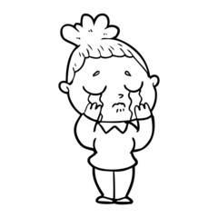 cartoon crying woman