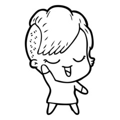 happy cartoon girl
