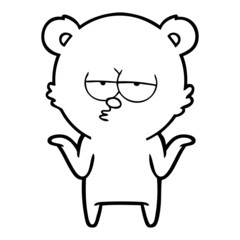 bored bear cartoon shrugging