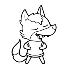 cartoon wolf laughing