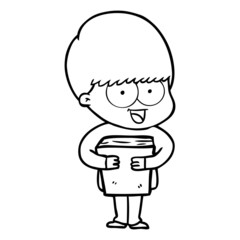 happy cartoon boy