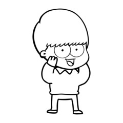 happy cartoon boy