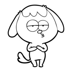 cartoon bored dog