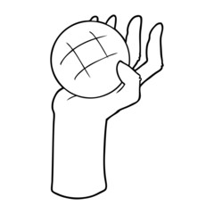 cartoon hand throwing ball