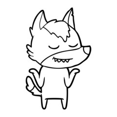 friendly cartoon wolf