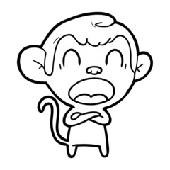 shouting cartoon monkey