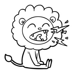 cartoon roaring lion