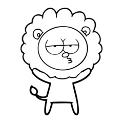cartoon bored lion