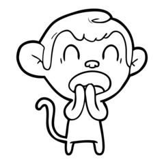 yawning cartoon monkey