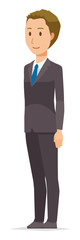 A young businessman is facing diagonally