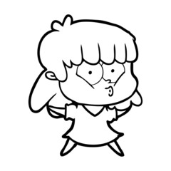 cartoon whistling girl