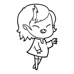 Obraz premium cartoon laughing vampire girl