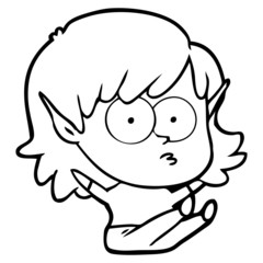 cartoon elf girl staring