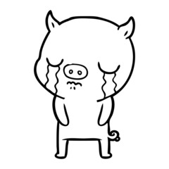 cartoon pig crying