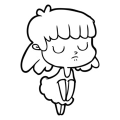 cartoon indifferent woman