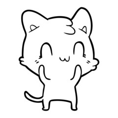cartoon happy cat