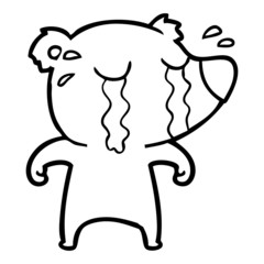 cartoon crying bear