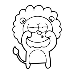 cartoon bored lion