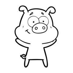 happy cartoon pig