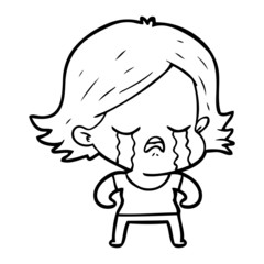 cartoon girl crying