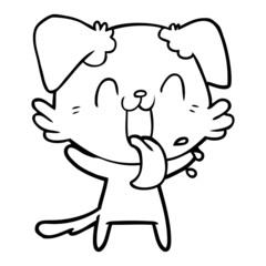 cartoon panting dog