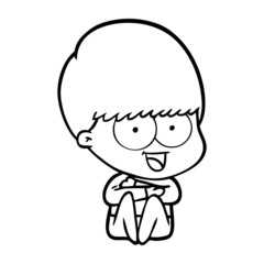 happy cartoon boy