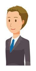 A young businessman is facing diagonally