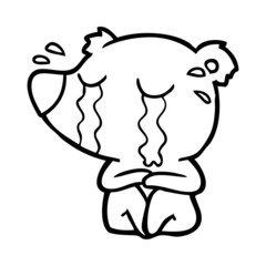 cartoon crying bear