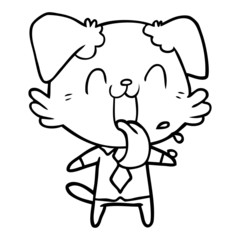 cartoon panting dog