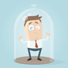 businessman under a bell jar