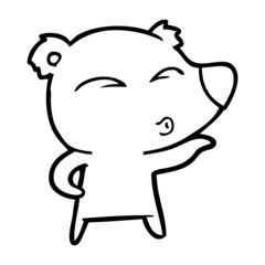 cartoon whistling bear