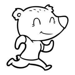 healthy runnning bear cartoon