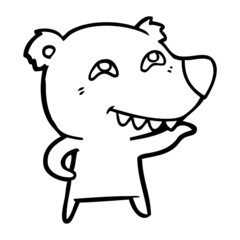 cartoon bear showing teeth