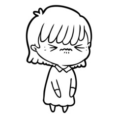 annoyed cartoon girl