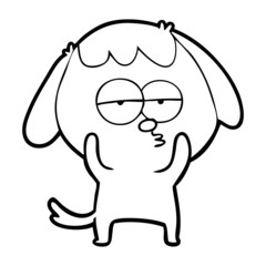 cartoon bored dog