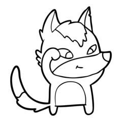 friendly cartoon wolf