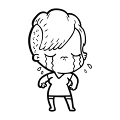 cartoon crying girl