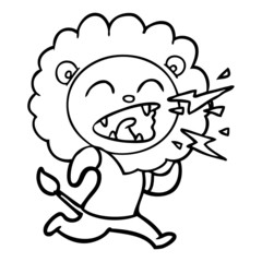 cartoon roaring lion