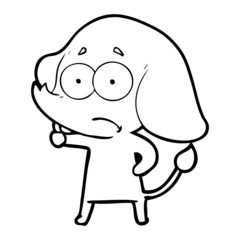 cartoon unsure elephant