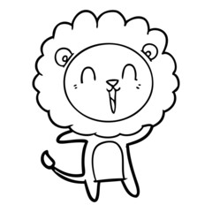 laughing lion cartoon