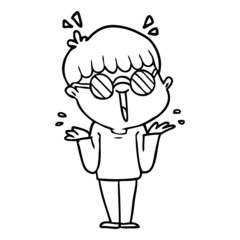 cartoon boy wearing spectacles