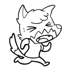 angry cartoon fox running