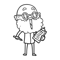 Obraz premium cartoon joyful man with beard