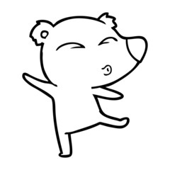 cartoon whistling bear