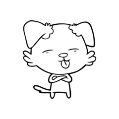 cartoon dog sticking out tongue