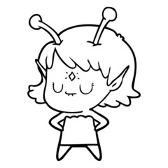 cartoon alien girl