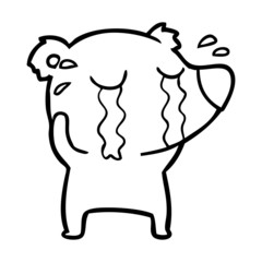 cartoon crying bear