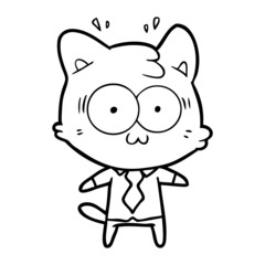 cartoon surprised cat