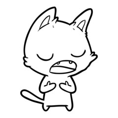 Obraz premium talking cat cartoon