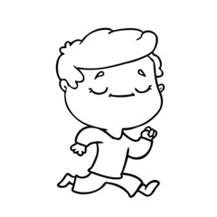 cartoon peaceful man running